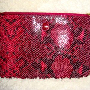 Coach F66413 PEYTON Leather RASPBERRY Tech Make Up Case Travel Bag Pouch Clutch
